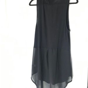 Tuxedo front mixed media tank